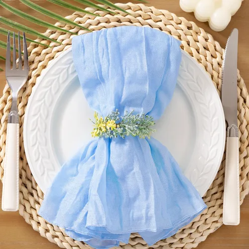 Miniatura 11 de Socomi Servilletas de Gasa Rosa para Otoño y Acción de Gracias, Tela de Queso, Conjunto de 10 Servilletas Lavables de Boho para Cena, Ideales