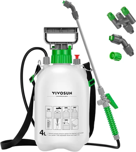 Miniatura 11 de VIVOSUN Pulverizador de bomba de 2.1 galón/8L, rociador de agua de jardín para plantas, malezas y cuidado del césped, con 3 boquillas, manguera
