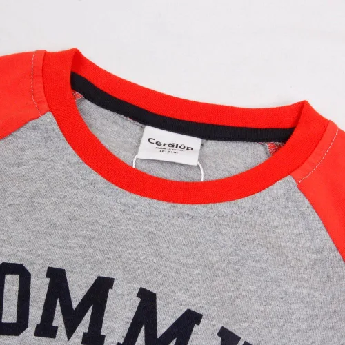 Miniatura 9 de Conjunto unisex de algodón de 2 piezas de camisa y pantalones de manga larga para niños pequeños