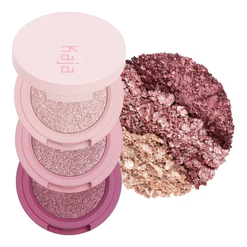 Kaja Beauty Bento Collection - Trío de sombras de ojos elásticas | Tonos rosa ciruela, tamaño de viaje, 01 Rosewater, premio Allure Best of Beauty