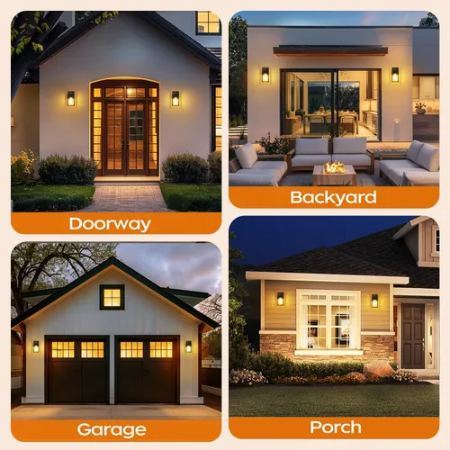 Miniatura 9 de WIHTU Accesorios de Luces de Porche Exteriores para Montaje en Pared, Accesorios de Iluminación Exterior del Atardecer al Amanecer para Casa, Luces