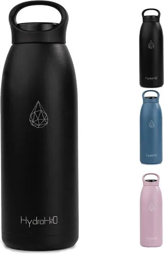 Miniatura 9 de Botella de agua de acero inoxidable aislada de 32 onzas con asa, botella de agua deportiva de doble pared a prueba de fugas, sin BPA, mantiene