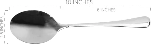 Miniatura 6 de Cornucopia Brands Cucharas de servir de acero inoxidable extragrandes (paquete de 2), utensilios para servir estilo buffet y banquete