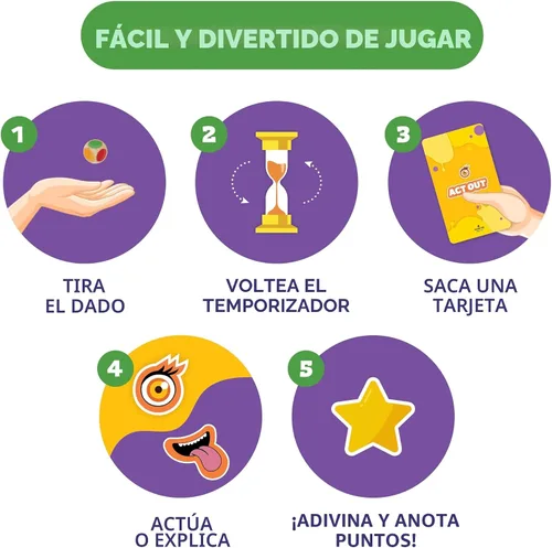 Miniatura 7 de Clever Fox Play Juego Épico de Charadas para Niños de 6 años en adelante – 200 Tarjetas de Actuar y Explicar con Ilustraciones y Temporizador