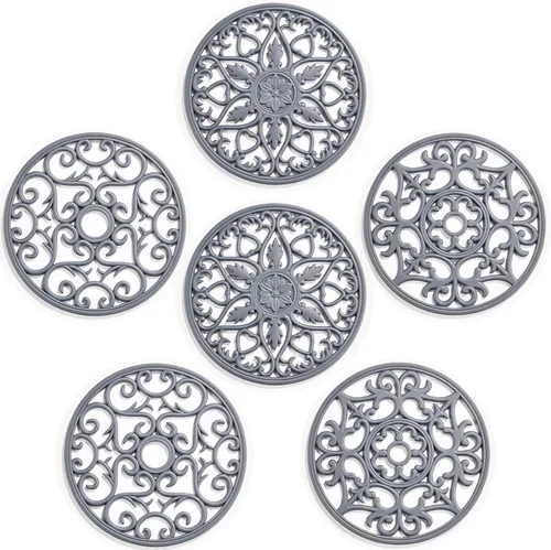 Miniatura 13 de SMARTAKE Juego de 3 tapetes de silicona para salvamanteles, multiusos, tallados, aislados, antideslizantes, duraderos, tapetes de cocina flexibles