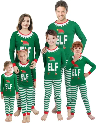 Pijamas familiares a juego de Navidad pijamas de algodón para vacaciones