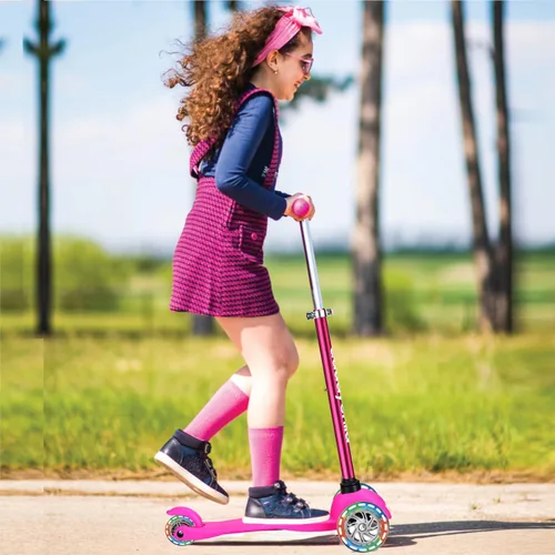 Miniatura 6 de 3-Wheel Kick Scooter for Kids Ages 3-8 Lean-to-Steer Toddler Scooter with Extra Wide Light Up Wheels, 4 Adjustable Heights, Foldable Scooters for