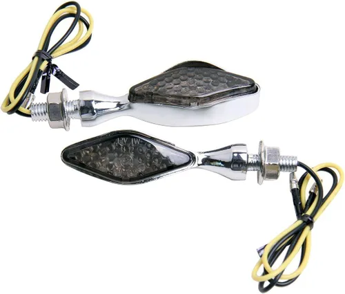 Luces intermitentes cromadas de vástago corto mini LED intermitentes compatibles para 2017 Kawasaki Ninja H2R