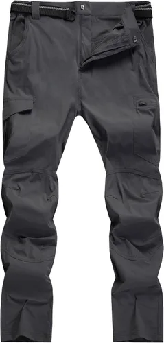 Miniatura 2 de WENRONSTA Pantalones cargo de senderismo y trabajo para hombre secado rápido ligeros impermeables 6 bolsillos para pesca de montaña para acampar