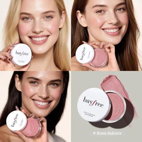 Miniatura 2 de bayfree Bálsamo Multi Glow, Rubor en Crema para Mejillas, Bálsamo de Rubor para Maquillaje Facial, Acabado Radiante, Hidratante, Cremoso, Ligero