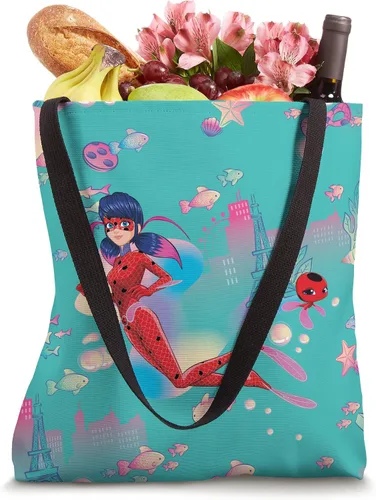 Miniatura 4 de Miraculous Ladybug Aqua Pattern Tote Bag
