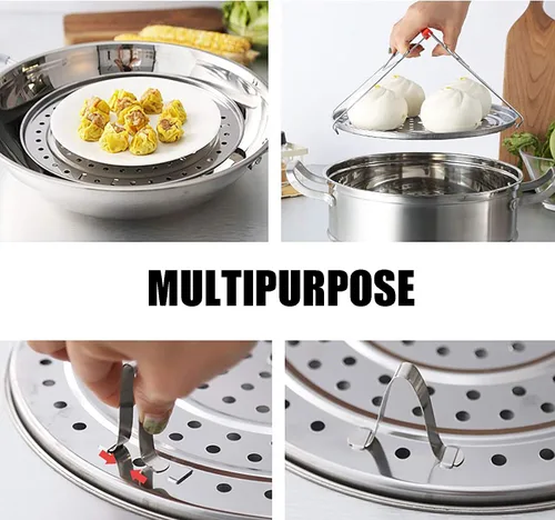Miniatura 6 de Yesland Estante de vapor de acero inoxidable 304 de 5 tamaños, estante para olla a presión y estante de refrigeración con patas desmontables