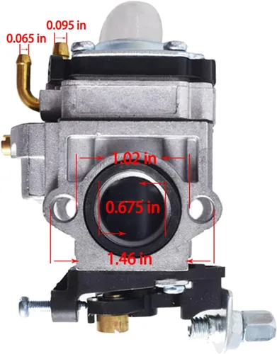 Miniatura 4 de Carburador 300486 Reemplazo para 2 ciclos 43cc Reemplazo para Powermate PCV43 Tiller Motor Parts con junta de reemplazo para Cultivator A201112