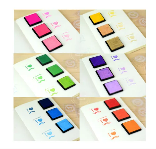 Miniatura 4 de Akak Store Craft - Sellos de tinta para manualidades, 20 unidades, colores surtidos, almohadilla de tinta de dedo arco iris, sello de impresión