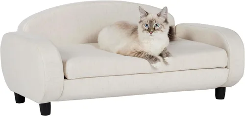 Miniatura 12 de Paws & Purrs Sofá cama para gatos, sofá para mascotas para gatos de interior, camas elevadas para gatos con funda de colchón extraíble lavable