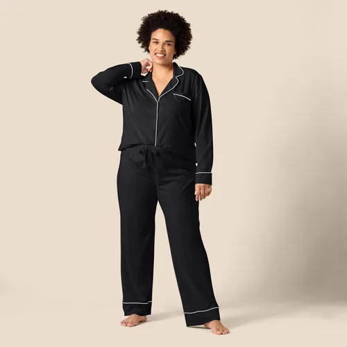 Miniatura 6 de Tienda Essentials - Conjunto de pijama de mujer con camisa de manga larga y pantalón largo de algodón modal