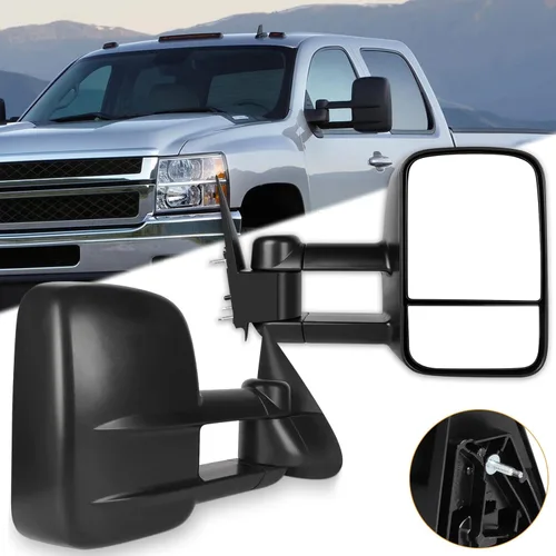 Miniatura 12 de Juego de montaje de espejos laterales Compatible con 1987-2002 para Jeep Wrangler con puerta media, plegable manual, espejo negro manual texturizado