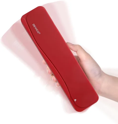 Miniatura 6 de DEVICO Utensilios de viaje, juego de cubiertos de acero inoxidable 18/8, 4 piezas, juego portátil y reutilizable para camping, incluye tenedor, Rojo