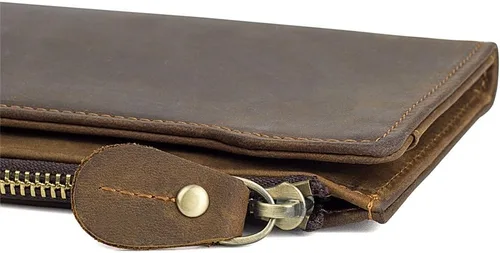 Miniatura 6 de Genda 2Archer Billetera RFID de cuero genuino vintage para hombre, Marrón, Vintage