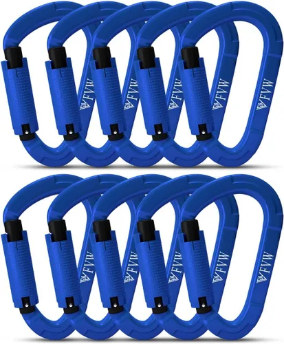 Mosquetones de Escalada en Roca con Bloqueo Automático, Certificados UIAA Profesionales 25KN (5620 lbs) Mosquetones Resistentes para Rappel,