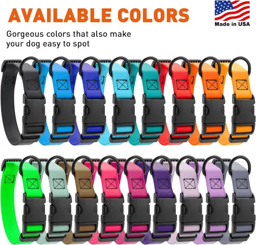 Miniatura 3 de Dogline Biothane - Collar impermeable para perro con hebilla de liberación rápida, resistente cincha de nailon recubierta con resistente y a prueba