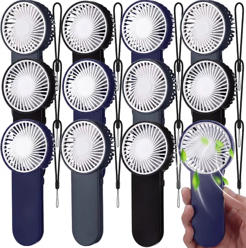 Miniatura 25 de Sumind 6 unidades de pequeño ventilador portátil personal pequeño a granel de 1 velocidad eléctrico lindo alimentado por batería para el cuello