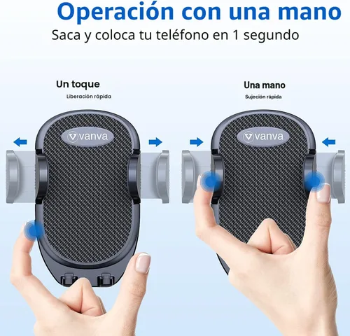 Miniatura 6 de vanva Soporte universal para ventilación de aire, compatible con teléfonos grandes y funda gruesa: soporte para teléfono celular para automóvil