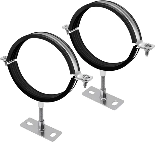 Miniatura 11 de 2 soportes de tubo ajustables de 3 pulgadas, colgador de tubo de anillo dividido, correa de pared de ventilación B resistente, correa redonda