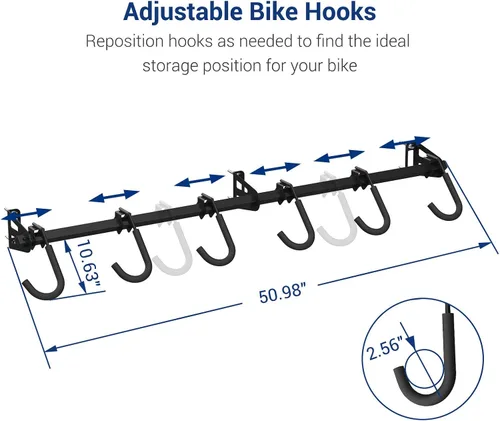 Miniatura 2 de FLEXIMOUNTS - Soporte de pared para 6 bicicletas, resistente, para hogar y garaje, capacidad hasta de 300 lb