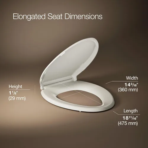 Miniatura 3 de Kohler 4636-RL-47 Cachet ReadyLatch Asiento de inodoro alargado de cierre silencioso, color beige (almond)