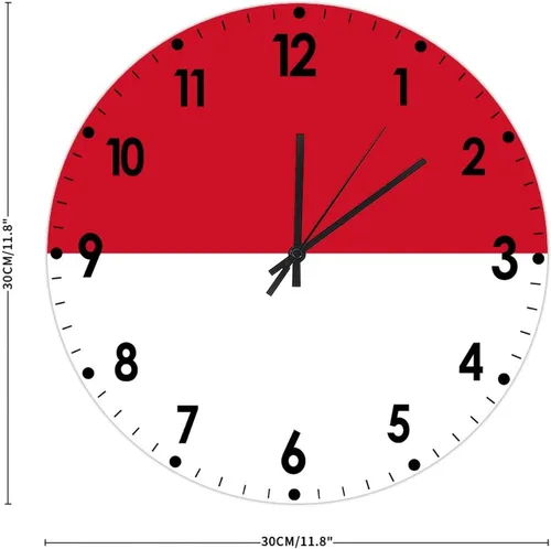 Miniatura 601 de Cheyan Reloj de pared con bandera de Canadá de 12 pulgadas, silencioso, sin tictac, de PVC, funciona con pilas, reloj redondo decorativo, regalo