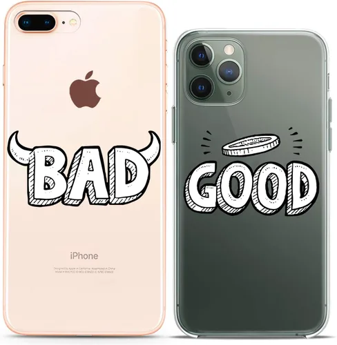 Fundas a juego para parejas compatibles con iPhone 16 15 14 13 12 11 Pro Max Mini Xs X 6s 8 Plus 7+ Xr 10 SE 5 Bad Good Relationship Best Friend