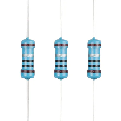 100 resistencias de 1 ohm 1/2 W (0.5 vatios) ±1% tolerancia de película metálica, resistencia fija de múltiples valores de resistencia opcional