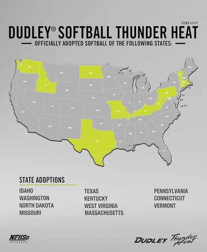 Miniatura 2 de Dudley Fastpitch Softballs Official USAB, USSSA, & NFHS Multiple 12 Count Options NFHS - Thunder Heat - Funda de piel amarilla de 12