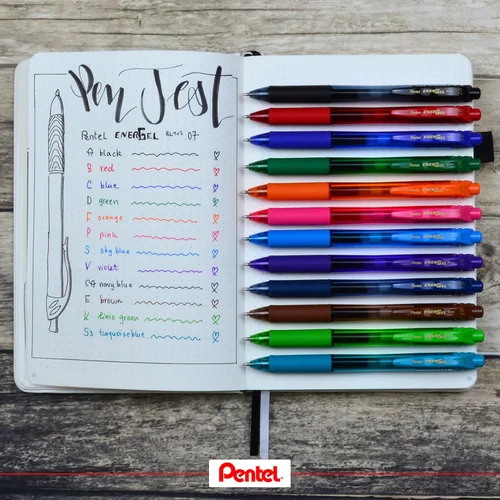 Miniatura 4 de Pentel BL107C EnerGel X - Bolígrafo retráctil de gel retráctil, tinta azul, tamaño mediano, docena (BL107-C)