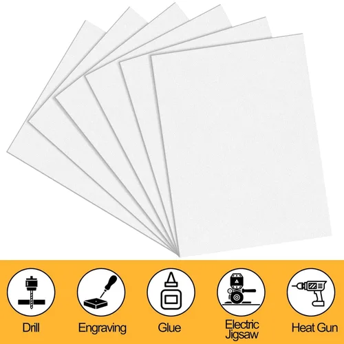 Miniatura 8 de Hiceeden Paquete de 6 láminas de plástico ABS de 12 x 16 x 0.06 pulgadas, hojas de plástico flexible moldeables, hojas de plástico ABS