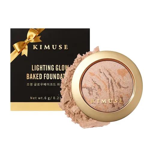 KIMUSE Base en Polvo Correctora de Color para Brillar - Base con Cobertura Construible para Piel Madura, Acabado Natural Radiante
