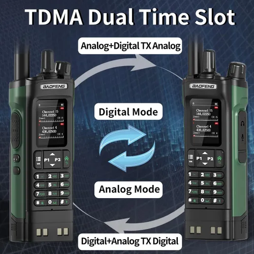 Miniatura 4 de Radio de Mano BAOFENG DM32 DMR Radio Portátil Recargable Walkie Talkies de Largo Alcance DM32UV 5RM Radio de Dos Vías NOAA Radio del Clima