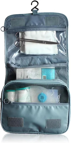 Exquisita bolsa de viaje para suministros de ostomía y colostomía, la mejor opción para personas postoperatorias, con configuración colgante y Gris