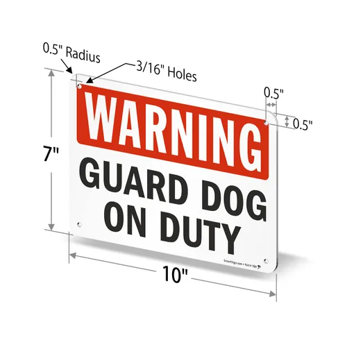 Miniatura 6 de SmartSign - S-2430-AL-10 Advertencia - Señal de guardia de servicio 7 "x 10" Aluminio Negro/Rojo sobre Blanco