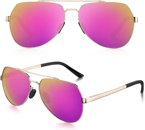 Miniatura 2 de Lentes para aviador Luenx polarizados, para hombres y mujeres, con armazón de metal grande, protección UV 400