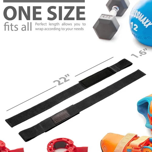 Miniatura 5 de WARM BODY COLD MIND Lasso - Muñequeras de levantamiento para entrenamiento cruzado, clasificadas en 770 libras, vendas de mano para levantamiento