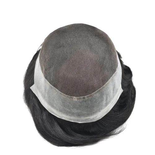 Miniatura 103 de Toupee para hombres Piezas de cabello humano real Encaje suizo para hombres Toupee unidades de cabello humano europeo para hombres Hairpieces