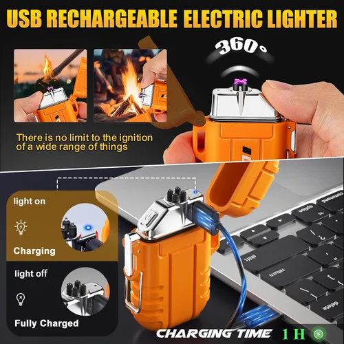 Miniatura 4 de LcFun Paquete de 2 Encendedores Impermeables, Encendedores de Antorcha para Exteriores Resistentes al Viento Recargables de Butano - SIN Butano