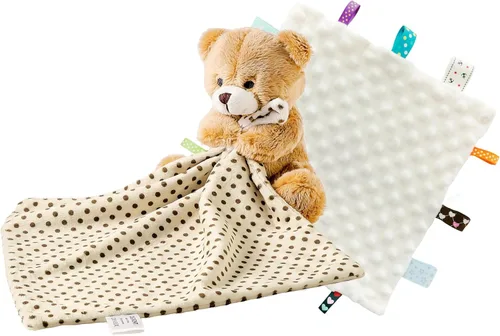 Miniatura 14 de CREVENT - Manta de felpa acogedora para bebé, mantita de seguridad con caras de animales para niños pequeños, regalo para bebés recién nacidos