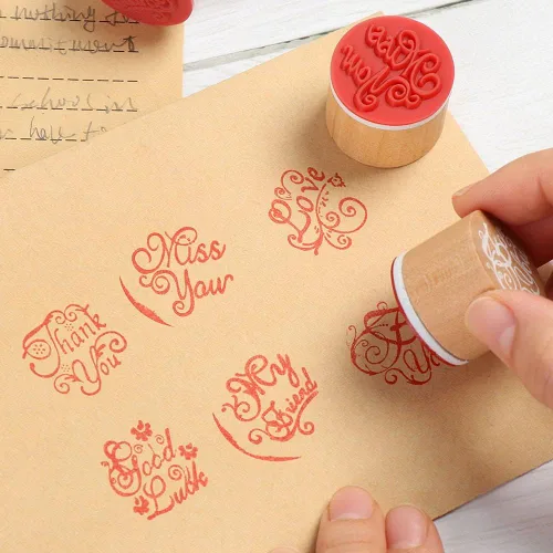 Miniatura 6 de 6 sellos de madera para hacer tarjetas, álbumes de recortes, álbum de recortes, agradecimiento por ti, planificador diario, decoración, pintura