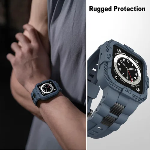 Miniatura 5 de Bands Compatible for Apple Watch Band 41mm 40mm 38mm, Men Sport Rugged Band with Protective Case for Watch Series 9 8 7/Series 6 SE 5 4 3