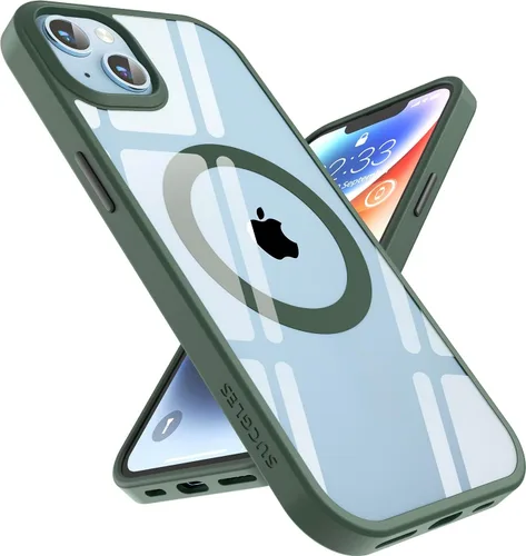 Miniatura 56 de SUCGLES Funda para iPhone 13 Pro Max con MagSafe, imán ultra fuerte N56, protección contra caídas de 12 pies, antiamarilleo, funda magnética