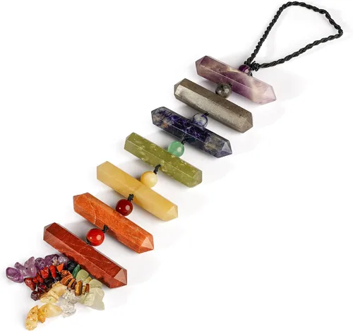 Miniatura 7 de Adornos colgantes de cristal de 7 chakras, piedra de cristal para automóvil, ventana, decoración colgante de pared, decoración hecha a mano