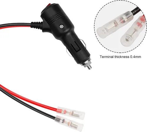Miniatura 3 de GELRHONR Enchufe macho de repuesto para encendedor de cigarrillos de 12 voltios con cables y luz LED, cable de extensión de encendedor